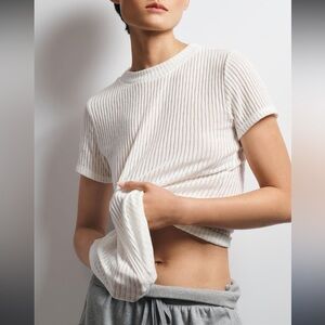 FREE With Purchase Anthropologie x Pilcro Textured Sheer Tee Small